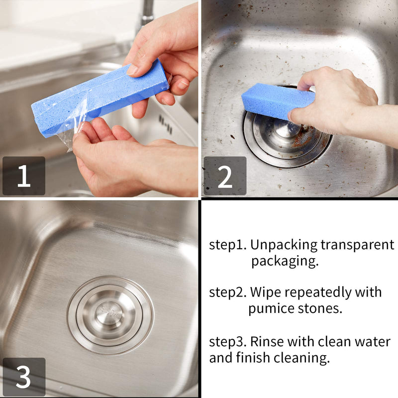 20 Pieces Pumice Stones for - Pumice Scouring Pad, Pumice Stick for Toilet Bowl Ring, Bath, Household, Kitchen, Pool, 5.9 x 1.4 x 0.9 Inch (Blue) Blue - NewNest Australia