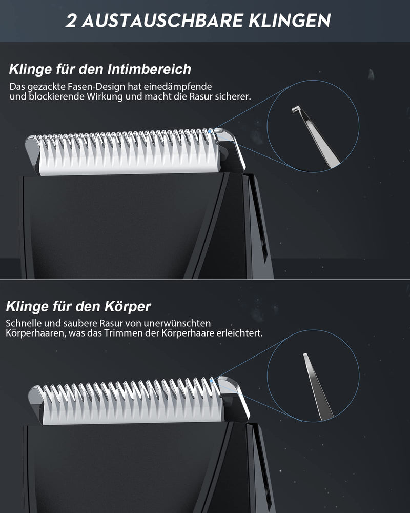 Kibiy Men'S Intimate Razor With Led Light And Display, Ipx7 Waterproof Body Hair Trimmer With Replaceable Anti-Cut Ceramic Blade And Standing Charging Station - NewNest Australia