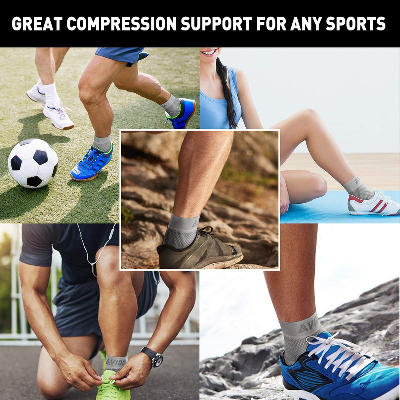 AVIDDA Plantar Fasciitis Socks with Heels Arch Supports, Compression Sleeves Ideal for Arthritis Pain Relief and Suitable for Sports, Ankle Supports for Men and Women Grey-1-M M Grey Pair - NewNest Australia