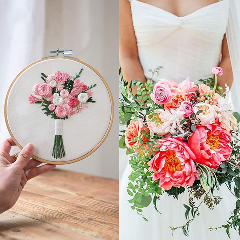Similane 5 Pieces Embroidery Hoops Bamboo Circle Cross Stitch Hoop Ring 5 inch to 10 inch for Embroidery and Cross Stitch - NewNest Australia