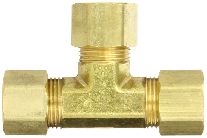 Anderson Metals 50064 Brass Compression Tube Fitting, Tee, 1/2" x 1/2" x 1/2" Tube OD - NewNest Australia