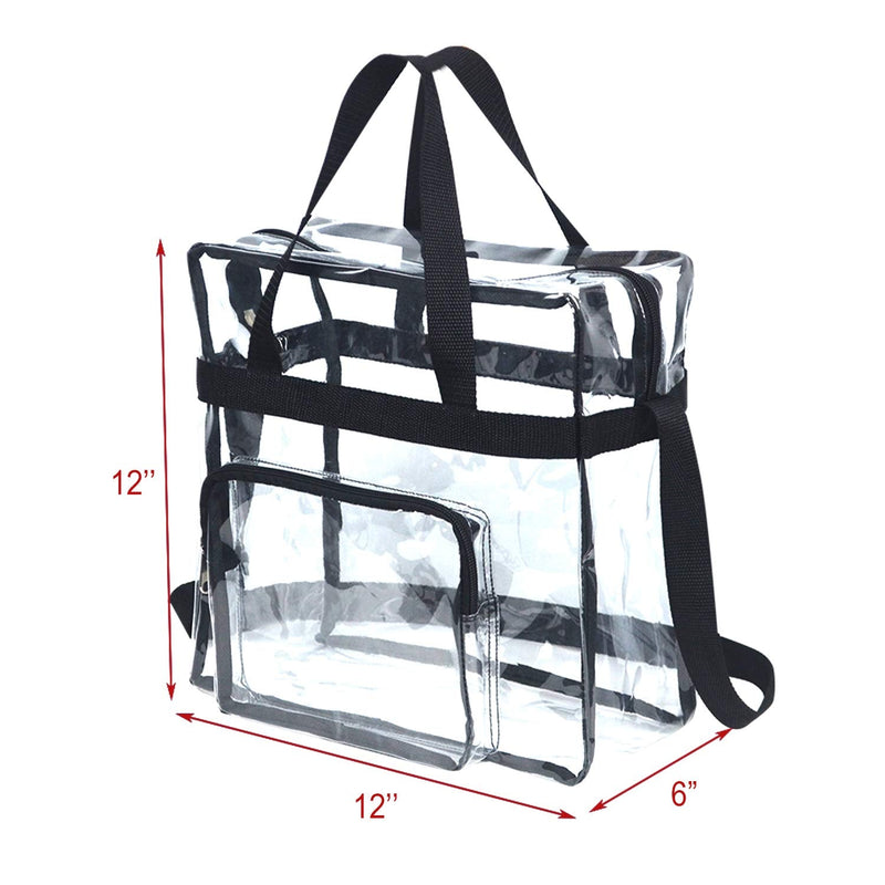 SARVERTIC Clear Tote Bag Transparent Bag Large Toiletry Bag Clear Crossbody Bag with Adjustable Shoulder Strap and Zipper Closure, Perfect for Stadium, Work, Sports Games, Concert - NewNest Australia