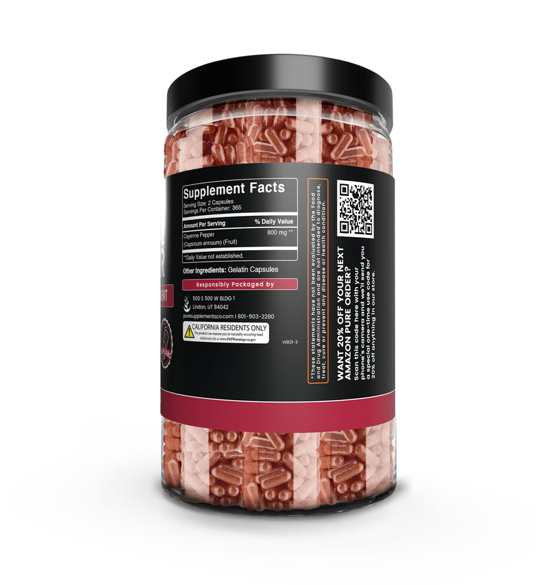 Pure Original Ingredients Cayenne Pepper (730 Capsules) No Magnesium Or Rice Fillers, Pure, Lab Verified - NewNest Australia