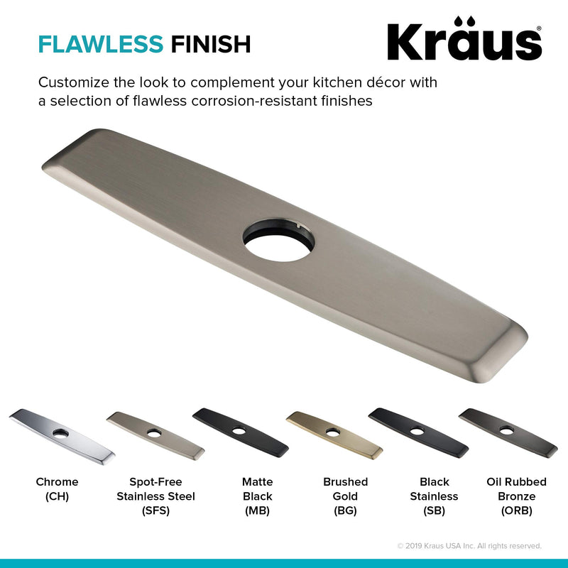 Kraus DP02SFS Deck Plate, Kitchen Faucet, Spot Free Stainless Steel Rectangular Style Kitchen Faucet Deck Plate - NewNest Australia