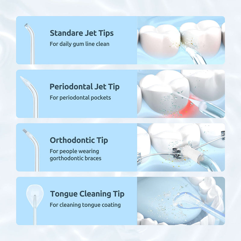 Water Flosser [Mini Cordless Portable] Oral Irrigator Water Teeth Cleaner Pick, Telescopic Water Tank, 3 Modes & IPX7 Waterproof, Home & Travel Water Flossers for Teeth, Braces Bridges Care. - NewNest Australia