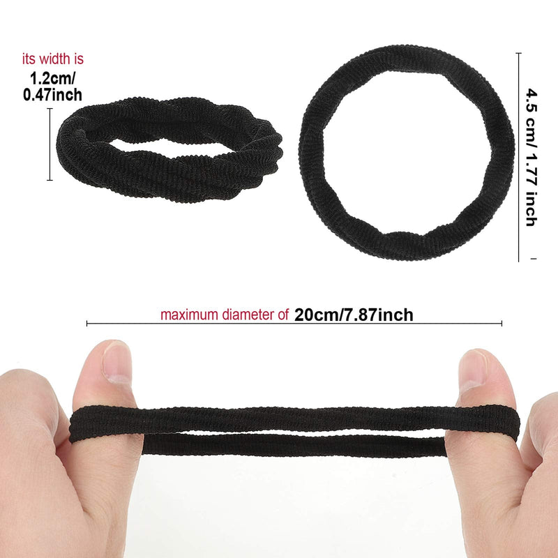 60 Pieces Seamless Hair Ties Ponytail Holders Thick Elastic Hair Tie Cotton No Crease Hair Band for Women,girl,thick Heavy and Curly Hair,lightweight Highly Elastic,4 Styles(Black,Fresh Style) Black - NewNest Australia