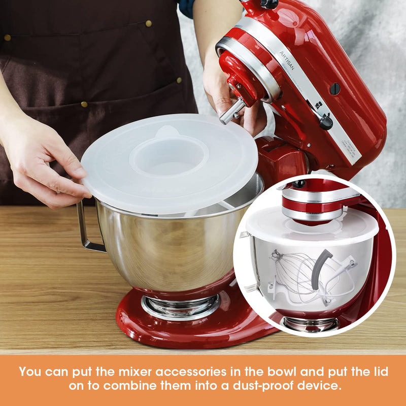 AIEVE Mixer Bowl Covers for KitchenAid 4.5-5 Qt Tilt-Head Stand Mixer, 2 Pack Stand Mixer Cover Mixer Bowl Lids Mixer Splash Guard Compatible with Kitchen aid Mixer Assecories Kitchenaid Classic - NewNest Australia