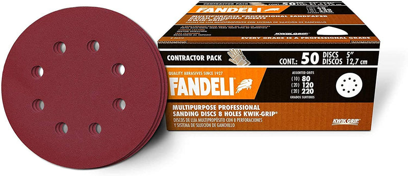 Fandeli Sanding Disc - 80,120,220 Grit Sandpaper (Pack of 50) - 5 Inch Sanding Discs Hook and Loop - Assorted Grits Sanding Discs - Orbital Sander Sandpaper - 8 Hole Sanding Discs - NewNest Australia