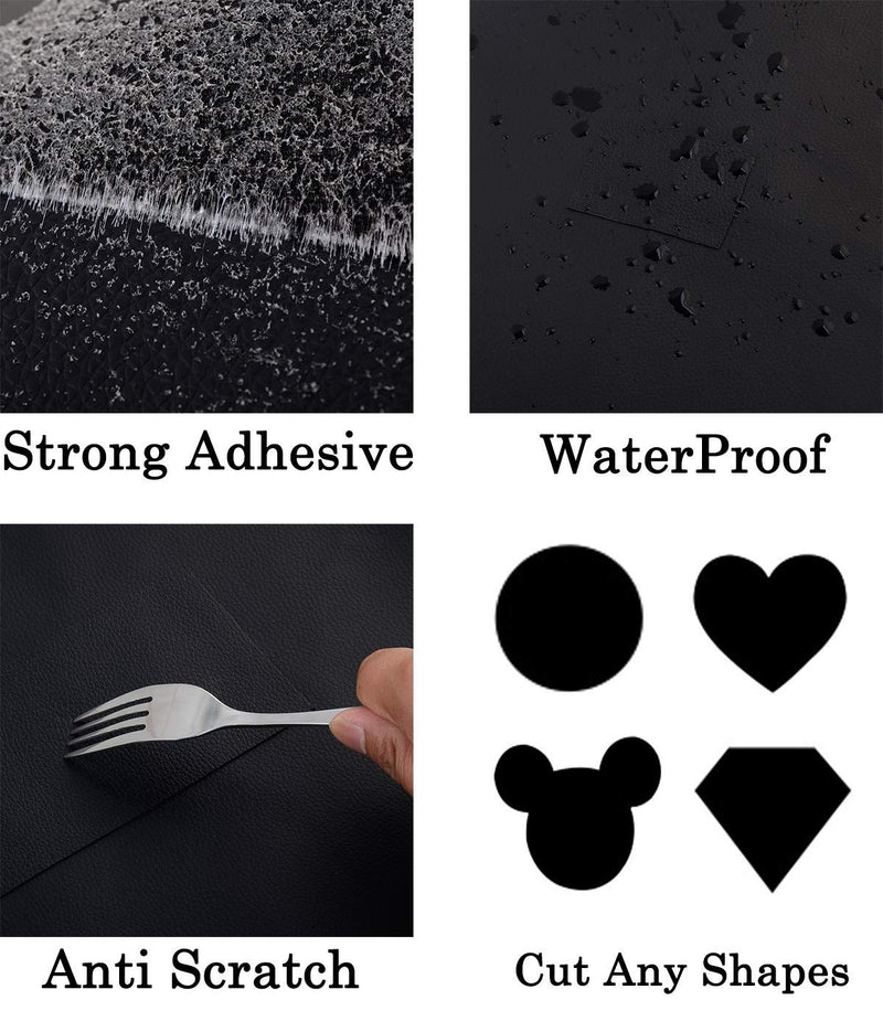 Leather Repair Patch Tape for Couches 2packs 3X55inch Self-Adhesive for Furniture Sofa Vinyl Car Seats Couch Chairs Shoes Down Jackets First Aid Patch Fix Tear Kit (Black, 3X55 inch) Black - NewNest Australia
