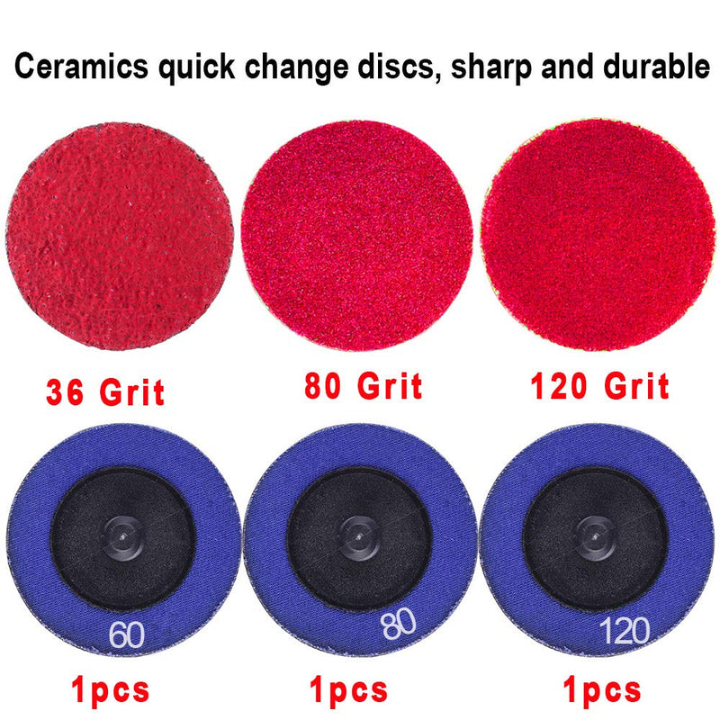 103 Pcs Sanding Discs Set 2 Inches Quick Change Disc with 1/4 inch Tray Holder for Die Grinder Surface Prep Strip Grind Polish Finish Burr Rust Paint Removal - NewNest Australia