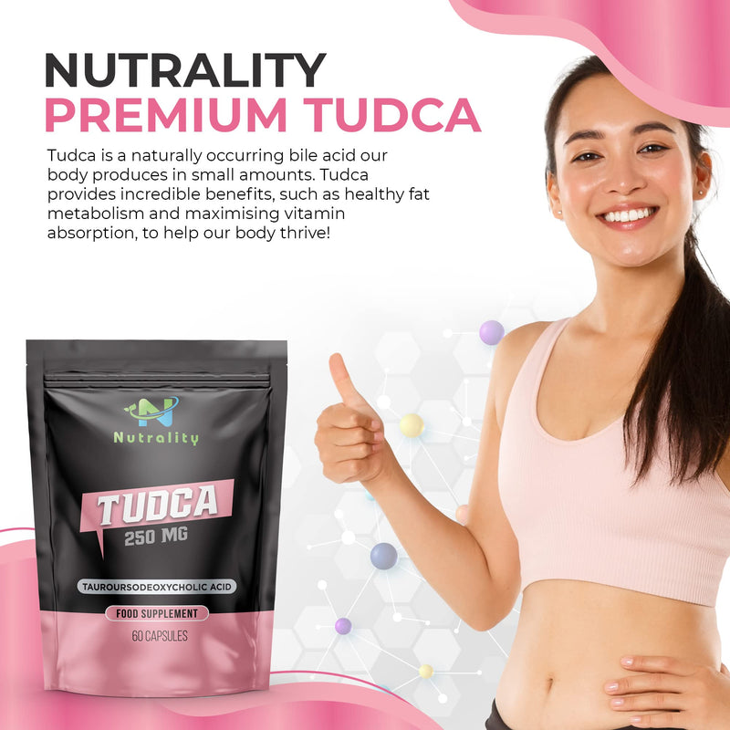 Nutrality Tudca Supplement 250mg - 60-Day Supply Tudca Bile Salts for Liver Cleanse Detox and Repair - Brain Health, Mitochondria Support, Gut Microbiome Booster - Suitable for Vegans & Vegetarians - NewNest Australia