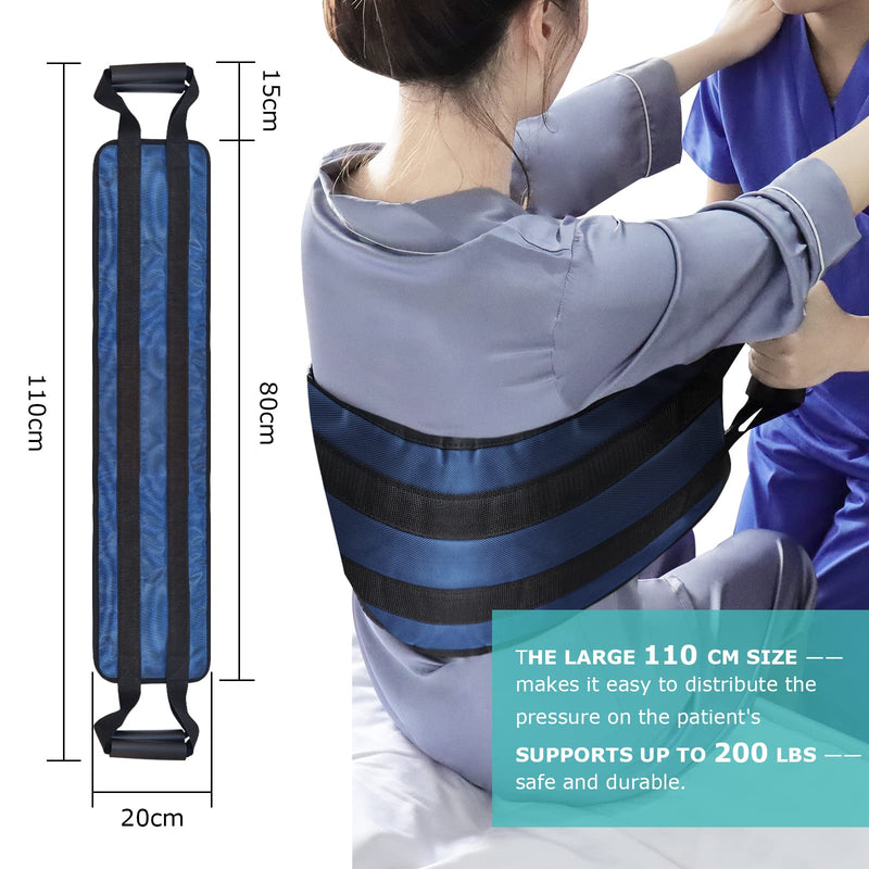 [Delete] 110 Cm Transfer Belt For Patients, Padded Bed Transfer Care Strap For Disabled, Elderly, Seniors, Injured - Safe Rotating Aid Movement From Car, Wheelchair, Bed (Blue) - NewNest Australia