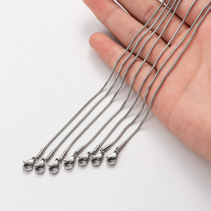12 Pack Necklace Chains 18 Inches Stainless Steel Snake Chain Necklace with Lobster Clasps for DIY Jewelry Making, 1.2 mm - NewNest Australia