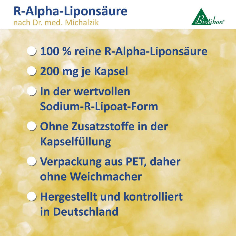 R-Alpha Lipoic Acid According To Dr. Med. Michalzik, Important Endogenous Substance, 200 Mg Pure R-Alpha Lipoic Acid Per Capsule, Without Additives, 120 Vegan Capsules - NewNest Australia