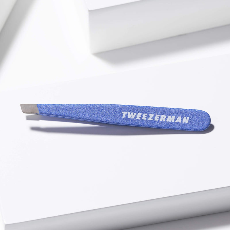 TWEEZERMAN tweezers mini version with hand-filed beveled tip for eyebrow plucking, Granite Sky - NewNest Australia