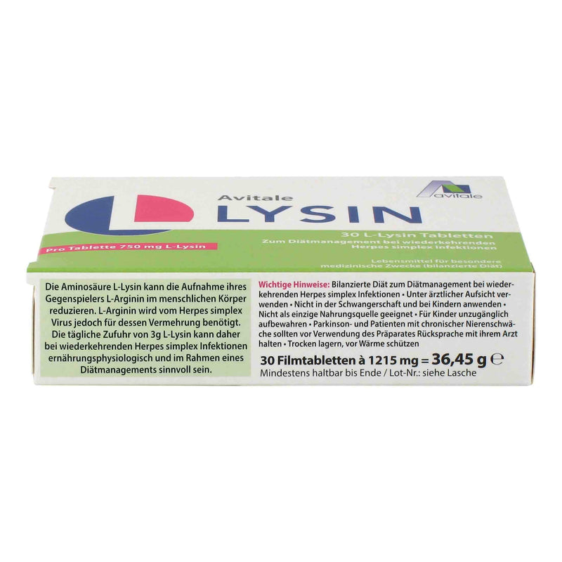 Avitale L-Lysine 750 mg tablets, 30 pieces, 1 pack 30 pieces (1 pack) - NewNest Australia