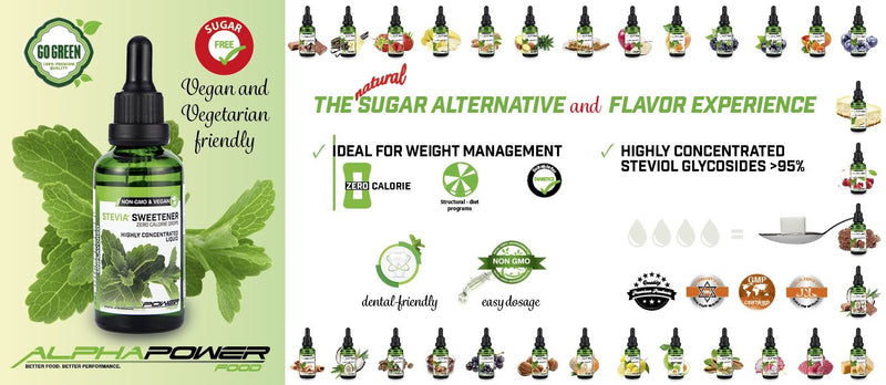 Alphapower Food Stevia Flavor Drops Flavor Liquid Vanilla Food Aroma Flavor Drops Sugar Flavor Drops Food Baking Sugar Replacement Candy Floss Concentrate Set Sweetener 50 Ml - NewNest Australia