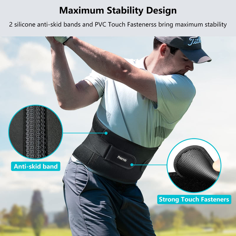FREETOO Air Mesh Back Brace for Men Women Lower Back Pain Relief with 7 Stays, Adjustable Back Support Belt for Work , Anti-skid Lumbar Support for Sciatica Scoliosis (S(waist:27''-36''), Black) S(waist:27''-36'') 1 - NewNest Australia