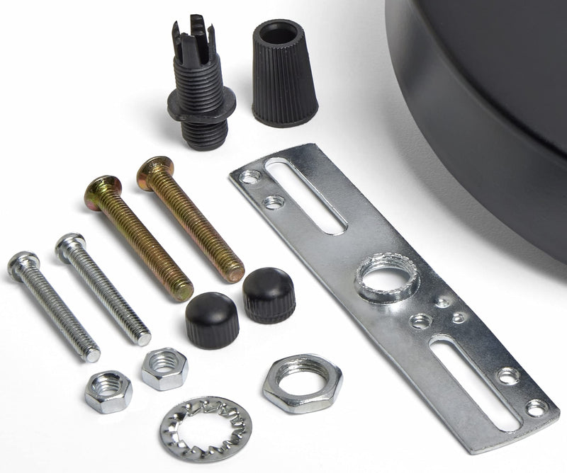 Industrial Rewind Black 6" Single Hole Ceiling Canopy Light Kit with Hardware, Extra Depth and Width than standard canopies makes covering up ceiling holes easy and clean with no drywall repair needed - NewNest Australia