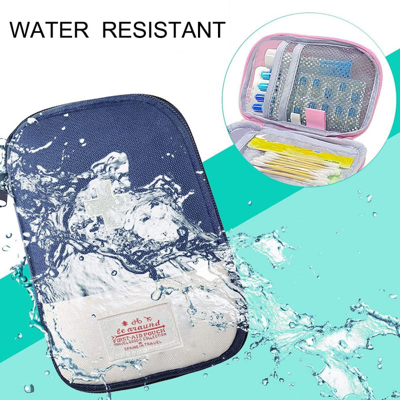 Pack Of 2 Waterproof Medicine Storage Bags, Portable Travel First Aid Kit, Empty First Aid Bag, Travel Pharmacy Waterproof For Office, Travel, Hiking, Camping (Blue, Pink) - NewNest Australia