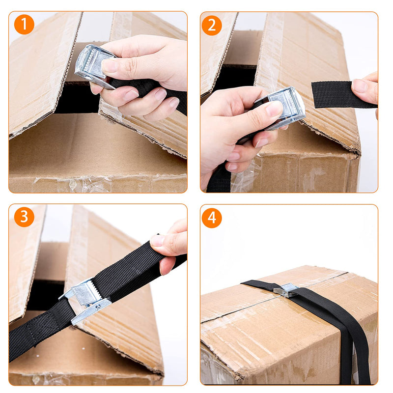 Opiytou 78in Battery Tie Down Strap, Battery Box Hold Down Lashing Straps Kit with Stainless Steel Cam Buckle, Stainless Steel Deck Loop Mounts, SS Screws - NewNest Australia