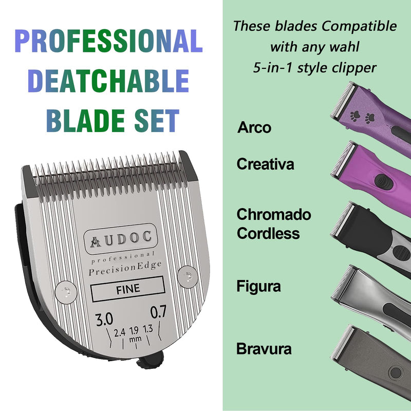 Audoc 2-Pack Professional Tier 5-In-1 Blade With Adjustable Cutting Length From 0.7-3Mm, Compatible With Wahl Arco, Bravura And Moser Arco 1870/1871/1872/1873/1854 - NewNest Australia