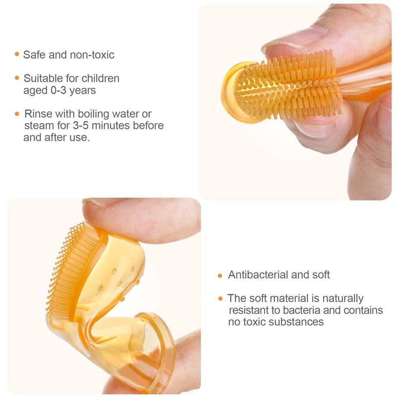 Hbselect Pack Of 6 Baby Finger Toothbrush, Baby Tongue Cleaner, Dental Care, Silicone Oral Care With Storage Box, Teeth Brushing, Massage For Oral Cavity, 0-24 Months - NewNest Australia
