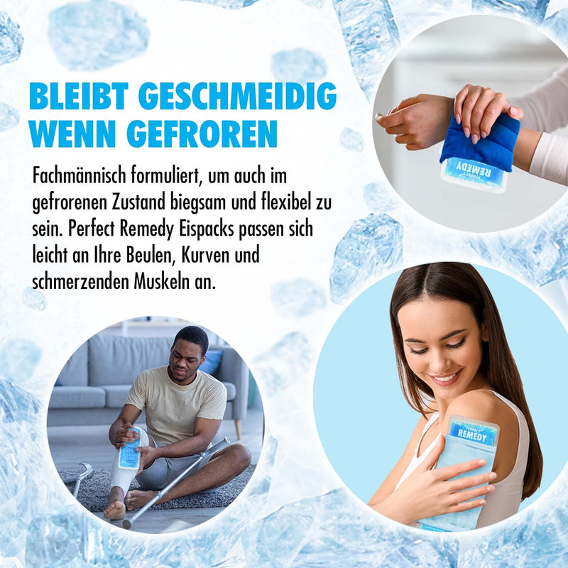 Perfect Remedy - Cooling Pads for Injuries, Reusable Cooling Pack & Heat Compresses, Cooling Pad for Pain Relief, Ice Pack Gel for Knees, Back, Neck, Ankles [Pack of 2, Regular, Blue] Blue Normal - NewNest Australia
