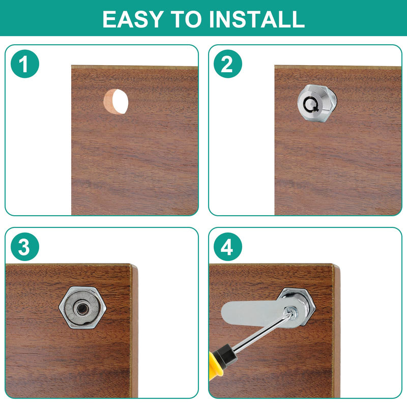 Uenhoy 4 Pack Tubular Cam Locks Keyed Alike, RV Locks Replacement, 1 Inch Cabinet Cam Lock Set for Mailbox Tool Box Vending Machine ATM - NewNest Australia