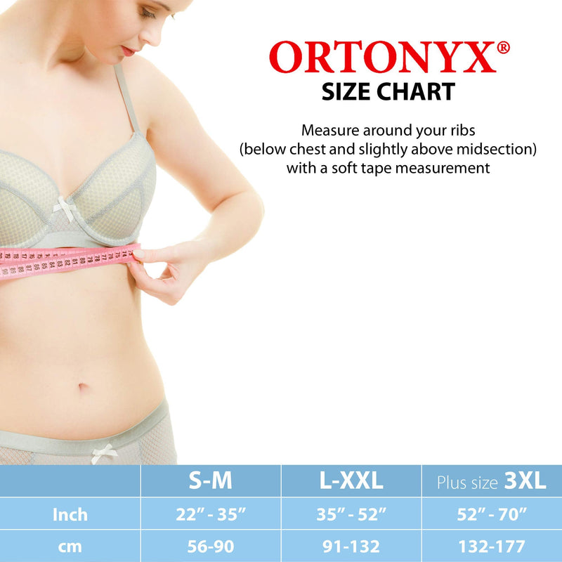 ORTONYX 6.25" Broken Rib Brace Unisex - Elastic Chest Wrap Comppression Support Belt - Rehabilitation of Cracked, Fractured, Dislocated Ribs Post-Surgery Aid Plus Size 3XL Black / ACOX5226-BK-3XL 3XL (52"-70") - NewNest Australia