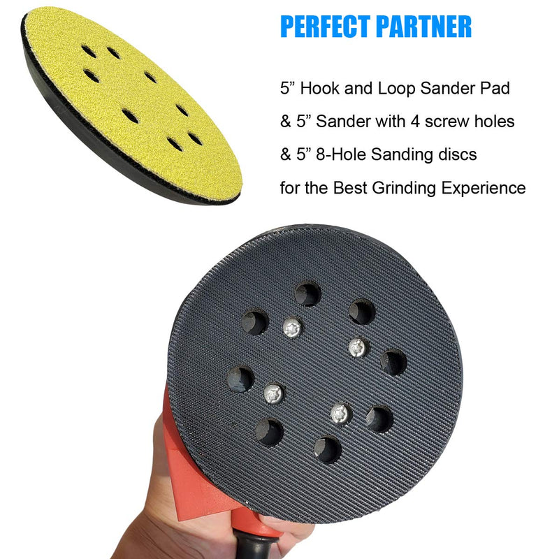 5-Inch 8-Hole Hook & Loop Sander Backing Pad Replacement Pad for Milwaukee 51-36-7090 & 51-36-7100 Compatible with Milwaukee 6021-21 & 6034-21 Random Orbit Sander - NewNest Australia