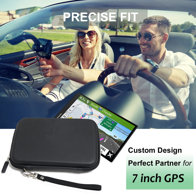TEASTAR 7" Inch Hard Carrying Travel GPS Case Zipper Bag Pouch Cover GPS Protective for 6" - 7" GPS Navigation Garmin Nuvi 65LMT 2797lmt 2798LMT 2757LM 2789 Dezl 760lmt Tomtom Magellan Roadmate Black - NewNest Australia