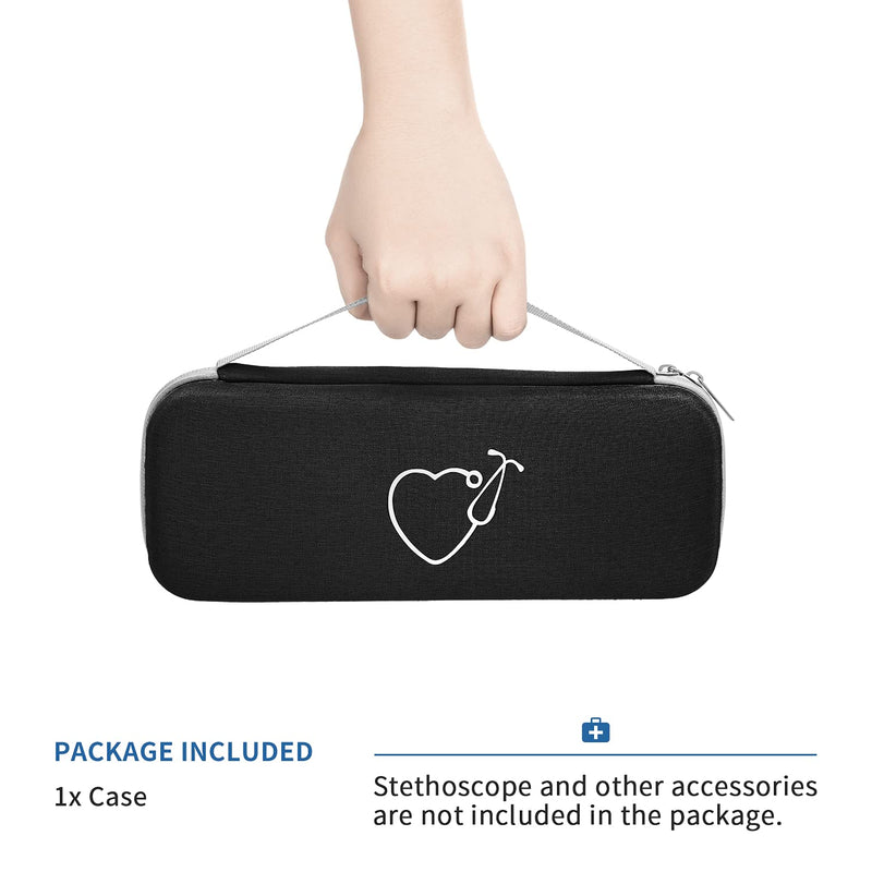 Travel Case for 3M Littmann Classic III/Lightweight II S.E./ Cardiology IV Stethoscope & MDF Acoustica Stethoscope, Carrying Storage Bag Cover Organizer (Black) Black - NewNest Australia