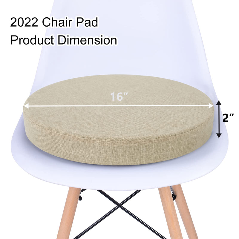 Tromlycs Round Chair Seat Cushion Pad 16 inch for Circle Stool Chairs Non Slip Decorative Foam Cushion Pillow, 1 Piece, 16 x 16 inches, White Beige - NewNest Australia