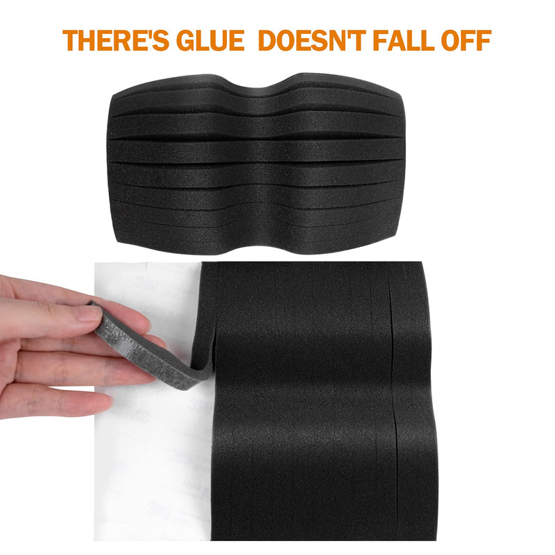 Sponge Anti-Fog Nose Bridge Pads Seal Nose Cushion Memory Foam Nose Pads Self-Adhesive Protection Strip Nose Pad for Mask 50 PCS Black - NewNest Australia