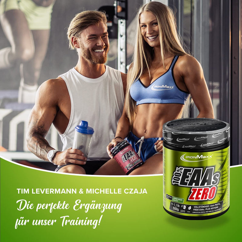 Ironmaxx 100% Eaas Zero - Lemon Mint 500G Can | Eaa Powder, Vegan And Sugar-Free With All 8 Essential Amino Acids | Fruity Taste, Free Of Preservatives 500 G (Pack Of 1) - NewNest Australia
