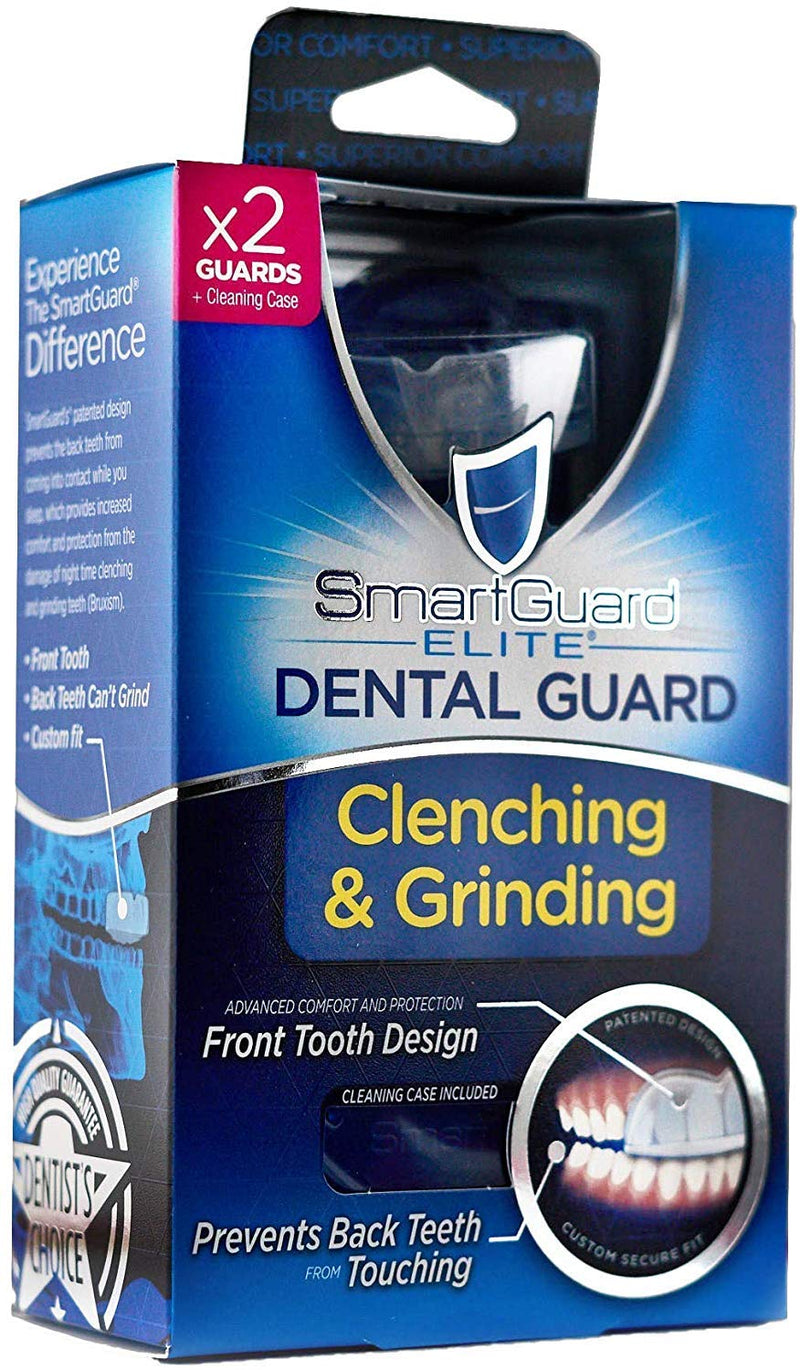 SmartGuard Elite Dental Guard (2 Guards) + Storage Case & 2 Months of Cleaning Crystals – TMJ Dentist Designed Night Guard for Clenching & Grinding. Made in USA - NewNest Australia