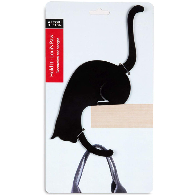 NewNest Australia - Artori Design Black Metal Cat Hanger | Decorative Cat Rack | Towel Hook | Gift for Cat Lovers | Coat Rack 