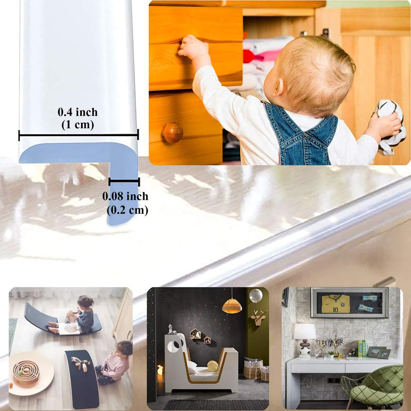 Corner Guards Furniture Edge Protectors Transparent Soft Silicone Bumper Strip Clear Edge Corner Cushion 20ft(6m) with Double-Sided Tape for Tables,Household 6m - NewNest Australia