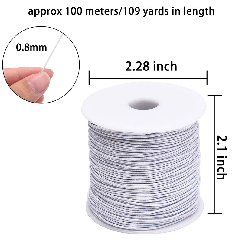 Livder 0.8 mm Elastic String Cord Thread Cords for Jewelry Making Bracelets Beading, 109 Yards, White - NewNest Australia