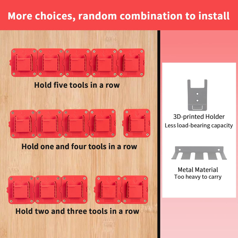 5 Packs Tools Drill Mount Holder, Fit for V20 Craftsman 20V Li-ion Drill Tools Holder Dock Hanger with 20 Screws(No Tool) - NewNest Australia