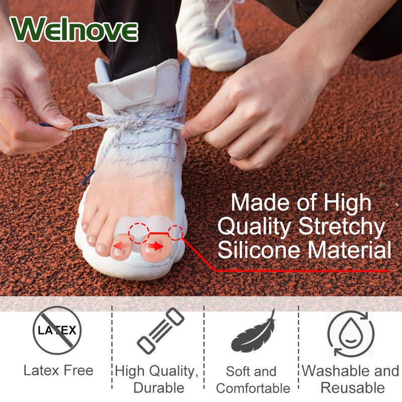 Welnove Pack of 12 Bunion Corrector, Toe Separators with 2 Loops, Big Toe Spacer Suitable for Bunion and Overlap Toe (White) - NewNest Australia