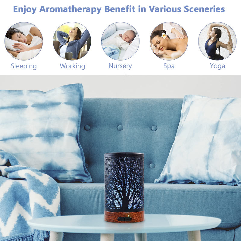 Essential Oil Diffuser Fragrance Aromatherapy Scented Oil Diffuser Ultrasonic Whisper Quiet with Waterless Auto Shut-Off 7 LED Night Light for Home Office SPA Forest - NewNest Australia