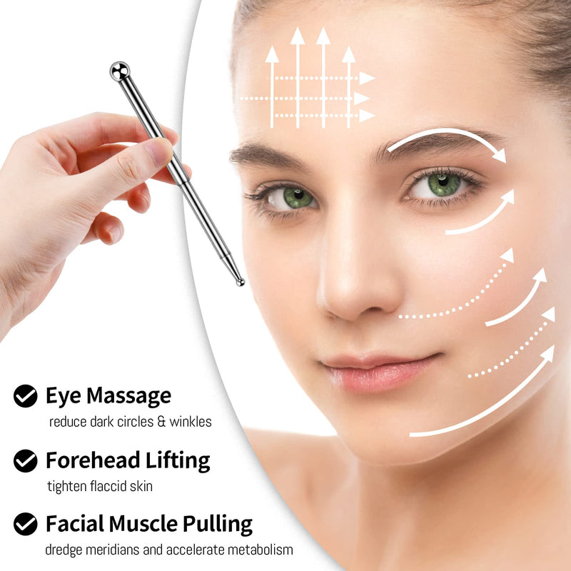 Acupuncture Pen Retractable Stainless Steel Massage Pen Facial Reflexology Tools Trigger Point Massager Tool for Whole Body Massage, Meridian-Dredge with English Instruction & Storage Bag stainless steel acupuncture pen - NewNest Australia