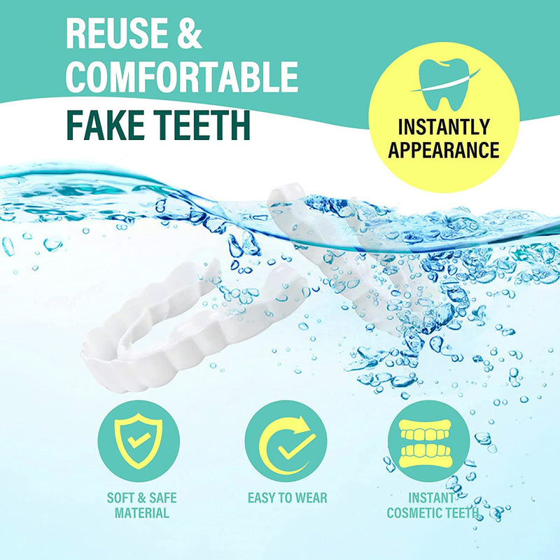 Temporary False Teeth Filling Repair, Dental Kit for Fillings Chipped Tooth, Cosmetic Dentures Temporary False Teeth Top and Bottom Tooth Cover Alternative Dentures for Men and Women - NewNest Australia