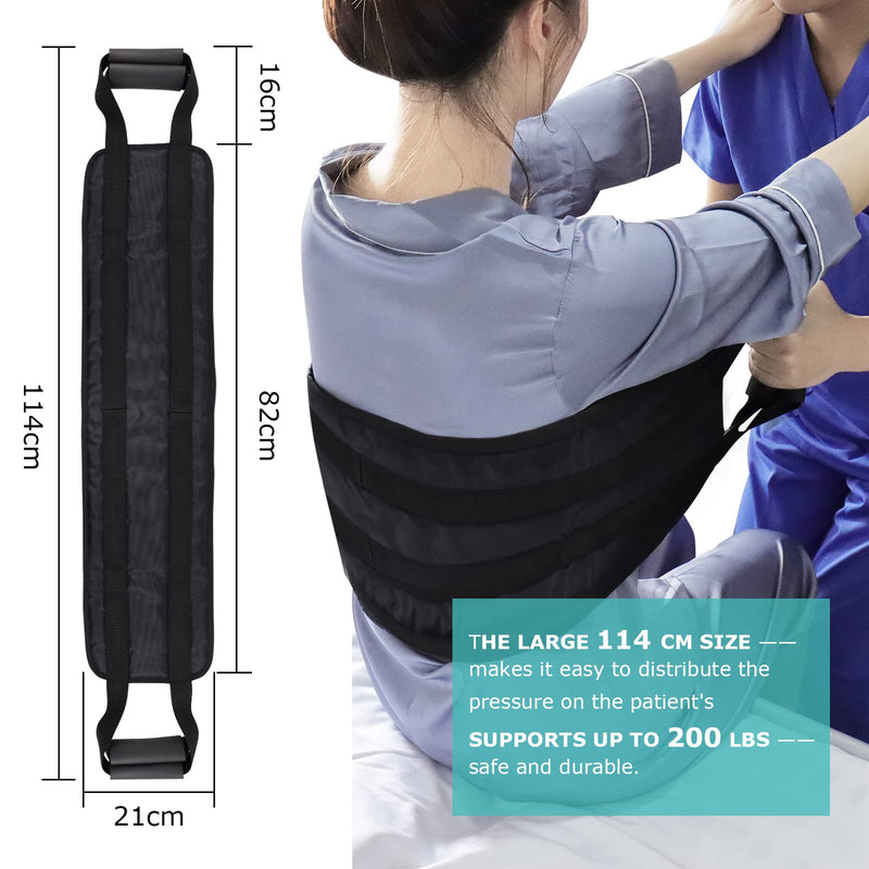 [LOSCHEN] 80cm Transfer Belt for Patient,Padded Bed Transfer Nursing Sling for Disabled, Elderly, Seniors, Injured-Safely Move from Car, Wheelchair, Bed(Black) Black - NewNest Australia