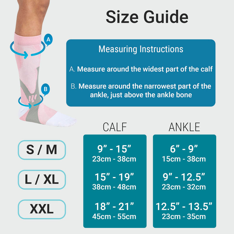 360 RELIEF Copper Compression Socks - for Women & Men | Graduated Athletic Fit for Running, Nurses, Shin Splint, Flight Travel, Maternity, Pregnancy, Boost Stamina | with Mesh Laundry Bag S-M Pink - NewNest Australia