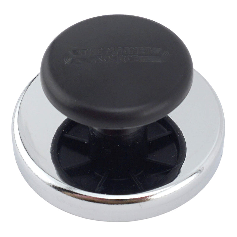 Master Magnetics Round Base Magnet Fastener with Knob,Chrome,1.43" Diameter, 0.98" Total Height with 1" Diameter Knob/16 Pounds,(Box of 4), HMKR-45X4 - NewNest Australia