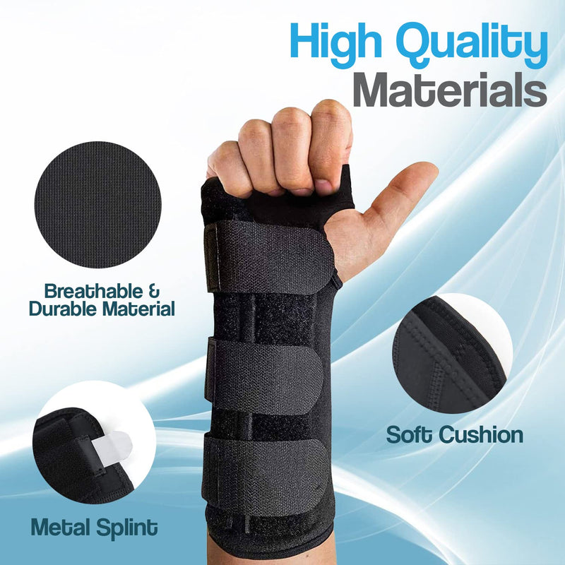 Wrist support brace pair with metal wrist splints for carpal tunnel syndrome, hand and wrist braces, right and left wrist supports, joint pain, arthritis pain relief for men and women ( One Size ) - NewNest Australia