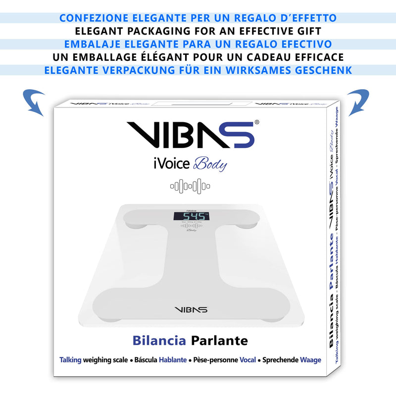 Vibas Ivoice Body Talking Scales In German And Multilingual Language, With Sound And Voice Aids For Blind, Clear Voice, Weight Repeat, Batteries Included (White) - NewNest Australia